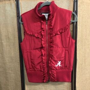 Colosseum Athletics Crimson Tide Quilted Vest with Ruffle Detail Size M